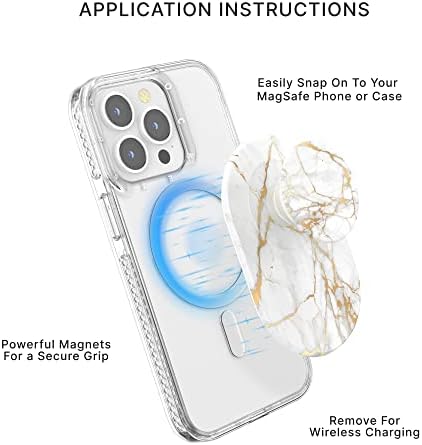 Mag Safe-Compatible Pop Grip with Wireless Charging – Gold Lutz | Enhanced Stability for One-Handed Use, Kickstand Functionality, and Secure Attachment for Ultimate Phone Protection
