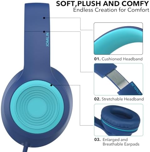Vibrant Purple A8 Over-Ear Headphones – Lightweight, Portable Design with High-Definition Mic for Seamless Hands-Free Calls – Immerse Yourself in Hi-Fi Stereo Sound with Tangle-Free 1.5 m Cable, Perfect for Travel and Daily Use on Smartphones, Tablets, and Laptops – Unmatched Comfort for All-Day Listening