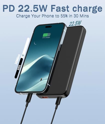 2025 Ultra-Slim 10,000 m Ah Portable Charger with Built-In Cables – High-Speed 3 A Power Bank for i Phone 16/15/14 & More – Essential Travel Companion for Effortless Charging On-the-Go