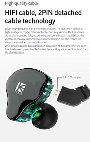 Experience Unmatched Audio Clarity with KBEAR KS2 Hybrid In-Ear Monitor Headphones – 1 BA & 1 DD Drivers for Superior Sound Quality, Noise-Cancelling Technology, and Detachable Cable Design – Perfect for Gaming, Running, and Audiophile Listening in Sleek Black Finish