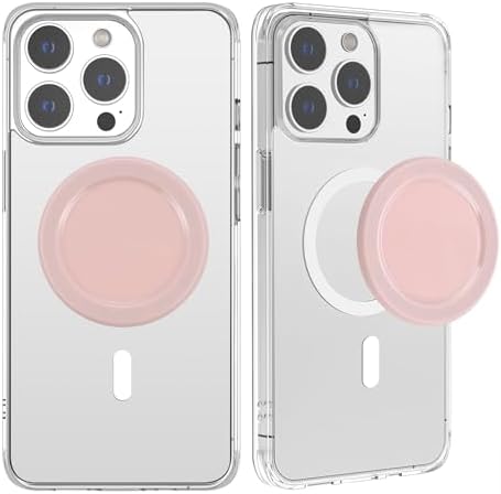 Metisinno Chic Cream White Magnetic Base Makeup Mirror – Effortless Touch-Ups for On-the-Go Glamour, Compatible with Pop Socket & i Phone Mag Safe, Lightweight & Durable Portable Beauty Essential with High-Quality Reflective Surface for Flawless Application