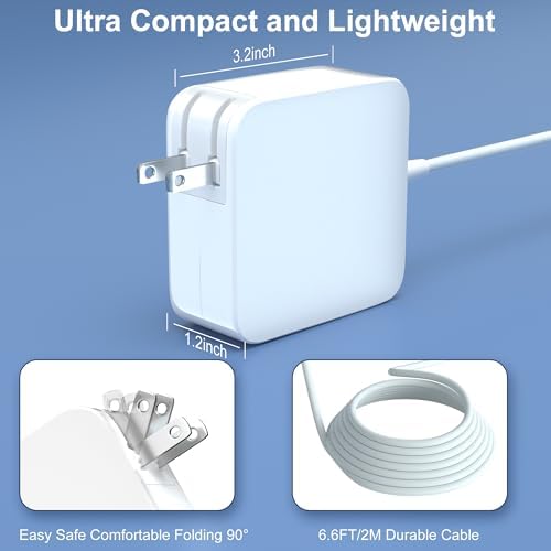 85 W L-Tip Mac Book Pro Charger for Pre-Mid 2012 Models – Rapid Charge Power Adapter for 13″, 15″, and 17″ Mac Book Pros – Superior Durability and Compatibility for Uninterrupted Workflow