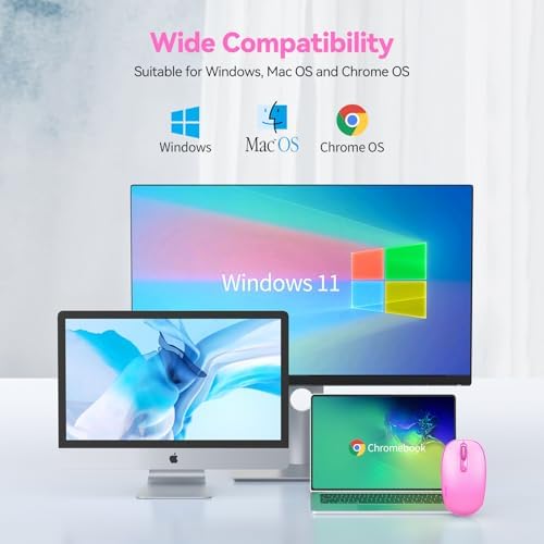 TECKNET 2.4 GHz Wireless Mouse – Ultra-Quiet & Portable Computer Companion with Adjustable DPI, USB Receiver, and Ergonomic Design for Seamless Use Across Chromebook, Laptop, PC & Mac – Enhance Productivity Effortlessly