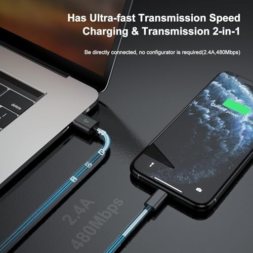 10-Foot Apple MFi Certified USB C to Lightning Charging Cable – Dual Pack High-Speed i Phone Charger for 14/13/12 Series and i Pad – Durable Long Charging Cord for Ultimate Convenience and Flexibility