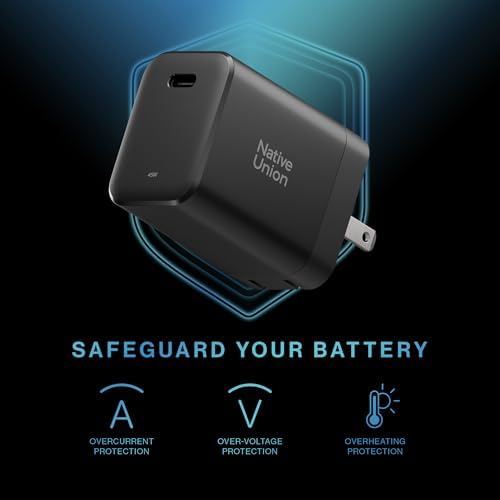 Eco-Friendly Native Union 45 W Ga N USB-C Charger – Ultra-Compact Fast Charging Solution for Mac Book, i Pad, i Phone, Pixel, Galaxy & More – Smart Power Delivery for Optimal Performance – Made from Recycled Materials – Perfect for Travel and Daily Use
