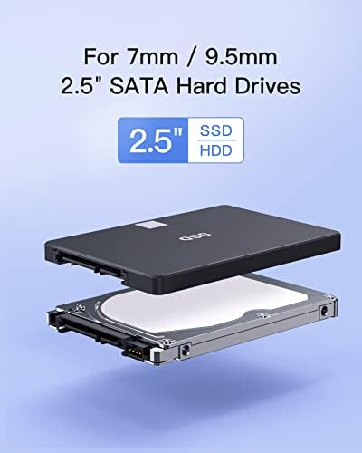 High-Speed Inateck USB 3.2 Gen 2 Hard Drive Enclosure for 2.5 Inch SSDs & HDDs – 6 Gbps Transfer with UASP Technology, Shock-Resistant Silicone Case, Tool-Free Setup for Effortless Storage Expansion