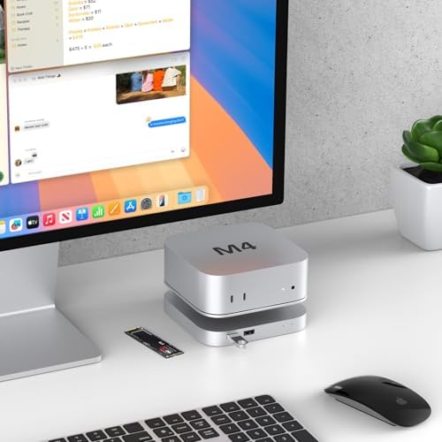 Elevate Your Mac mini Setup with the Akyyajaure 9-in-1 Aluminum Docking Hub – High-Speed M.2 NVMe SSD Enclosure, Lightning-Fast 10 Gbps USB-A2 Ports, Effortless SD/TF Card Readers, and USB 2.0 Connectivity for Unmatched Productivity and Style