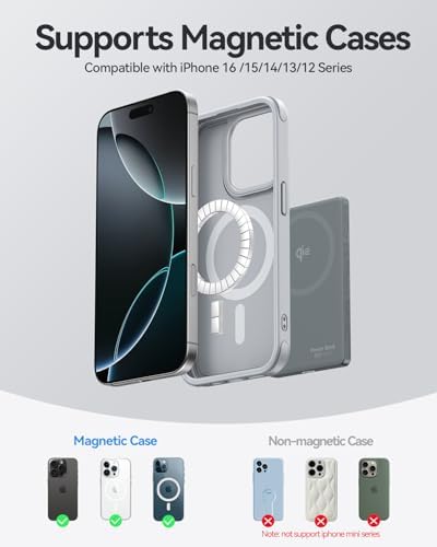 Ultra Slim 5000 m Ah Magnetic Power Bank for i Phone 16, 15, 14, 13, 12 – Qi2 Certified Portable Charger with 20 W PD Fast Charging & 15 W Wireless Capability – Lightweight Design for Effortless On-the-Go Charging – Advanced Safety Features for Device Protection