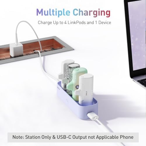 i WALK Family-Sized USB-C Charging Station for Portable Power Banks – Efficient Multi-Device Dock for i Phone & More – Sleek Design, Fast Charging, Enhanced Compatibility – Ideal Home & Office Solution in White