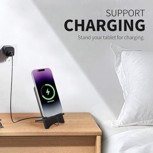 Versatile Solid Wood Phone Stand – Premium Desktop Holder for All Phone Types, Non-Slip Design with Sleek Black Finish, Ideal for Home & Office Use, Enhancing Productivity and Style