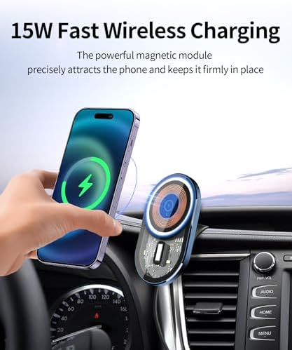 Transform Your Toyota Highlander Driving Experience with the Premium Wireless Charging Phone Holder (2020-2025) – 360° Rotating Mount for Effortless Navigation and Qi Charging, Stylish Auto Interior Upgrade, Perfectly Compatible with Mag Safe Technology