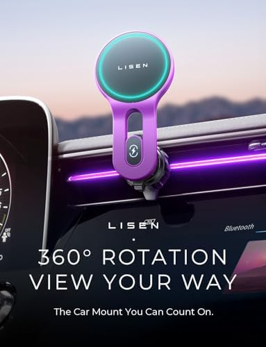 LISEN 15 W Mag Safe Car Mount Charger – Ultra-Fast Magnetic Wireless Phone Holder for i Phone 12-16 & Samsung Devices – Secure Vent Installation, Effortless Navigation & Sleek Design for Modern Drivers – Essential Fast Charging Accessory for On-the-Go Lifestyles