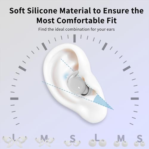 Damipow 2024 Edition Bluetooth 5.3 Wireless Sleep Earbuds – Ultra-Comfortable Noise-Canceling Earphones for Side Sleepers – Ideal for Home, Travel & Work – Elegant Ivory Finish for Ultimate Serenity and Uninterrupted Sleep Experience
