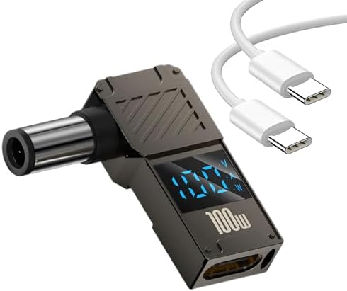 High-Efficiency 100 W PD Charger Tip for HP Laptops (4.5 x 3.0 mm) with 1.5 M USB-C Cable – Ultimate Rapid Charging Solution with Advanced Safety Features and Broad Compatibility for Seamless Device Power Management