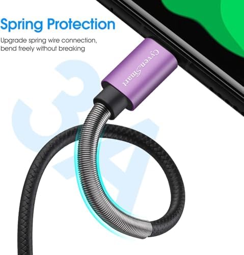 Cyven Premium 3 ft USB Type C Cable Duo Pack – Fast Charge & Data Transfer Cord, Durable TPE Construction, Compatible with Samsung Galaxy A Series, LG V Series, and More – Stylish Pink Design for Enhanced Performance and Versatility