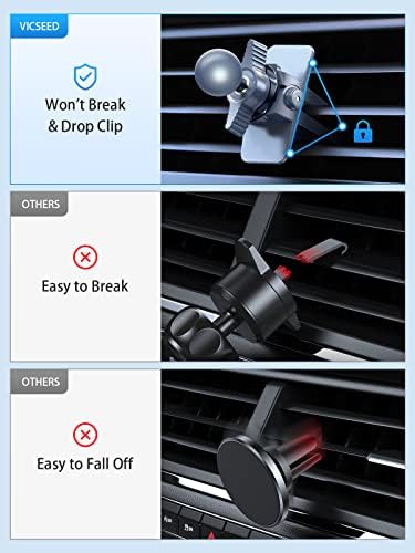 VICSEED Mag Safe Car Mount – Ultimate Magnetic Phone Holder for i Phone 16 Pro Max, 15, 14, 13, 12 Plus & Mini | 360-Degree Adjustable Vent Clip for Enhanced Safety & Convenience | Powerful Magnet for Unmatched Stability & Effortless Hands-Free Navigation | Sleek Design for Modern Vehicles