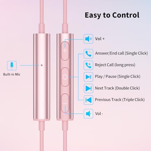 USB C Earbuds for i Phone 16 Pro Max & Android Devices – Premium Hi-Fi Stereo Noise-Canceling Headphones with Built-in Mic for Samsung Galaxy & Google Pixel – Ultimate Comfort & Connectivity for Audiophiles & Casual Listeners