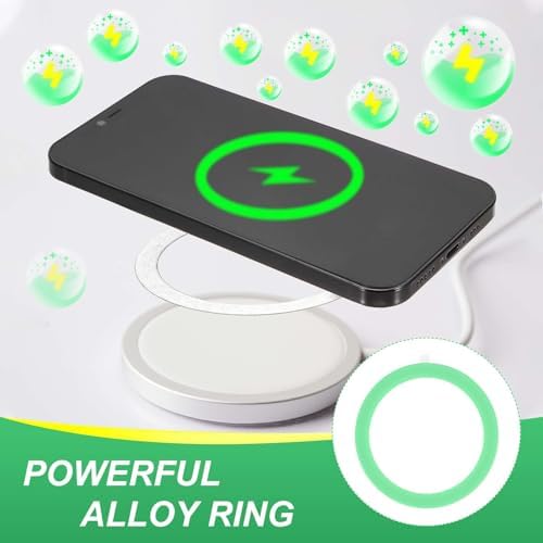 Universal Magnetic Adapter Ring Kit – 12 Ultra-Thin Yellow Metal Stickers for Enhanced Phone Case Compatibility and Wireless Charging Efficiency – Secure Adhesive Solution for Magnetic Mounts and Accessories – Easy Installation for Maximum Grip and Stability