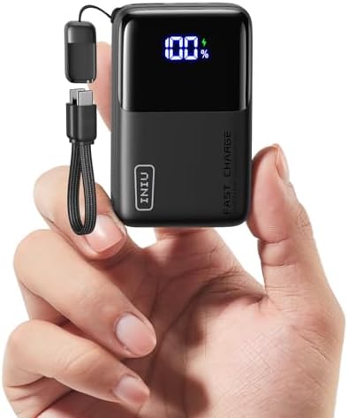 INIU Ultra-Compact 10,000 m Ah Power Bank – 45 W PD Fast Charger with Detachable USB-C Cable – Ultimate Portable Solution for i Phone 16, Samsung S24 & Mac Book Air – Unmatched Safety with 3-Year Warranty – Redefining Mobile Charging Efficiency and Convenience