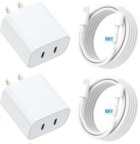 40 W Dual USB-C Fast Charger & 10 ft Cable – The Ultimate High-Speed Charging Solution for i Phone 16/15 and i Pad Pro/Air/Mini – Effortless Compatibility for Modern Tech Users