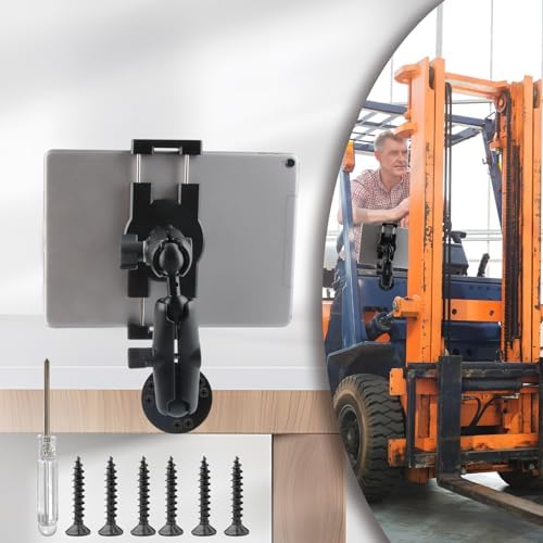 Heavy-Duty Metal Tablet Mount for Vehicles – Adjustable Long Arm Holder for 7-14.6 Inch Tablets, Perfect for Trucks, Cars, and Industrial Use – Enhanced Stability and Versatile Positioning for Dashboards, Walls, and Desks