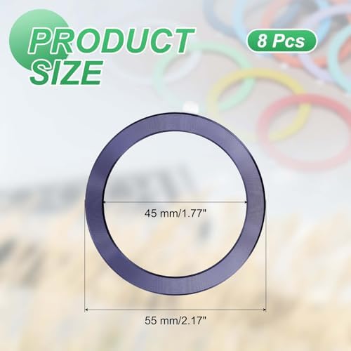 Enhance Your Wireless Charging Experience with PATIKIL 8-Piece Universal Magnetic Adapter Ring Set – Ultra-Thin Nickel-Iron Alloy Stickers for Optimal Phone Case Magnetization – Secure Your Device with Green Adhesive Rings for Car Mounts, Phone Grips, and Stands – Compatible with TPU/PC Cases, Easy Installation, Perfect for Tech-Savvy Users.