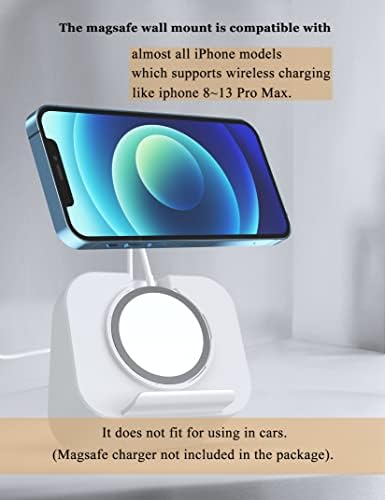 Wall Mount Holder for Magsafe Charger Magsafe Accessories Bedside Phone Holder Compatible with iPhone 14/pro/12/12Pro/12Mini/12ProMax/iPhone 13/13Pro/13Mini/13ProMax (Charger Not Included) (Black) – Enhanced Compatibility and Speed