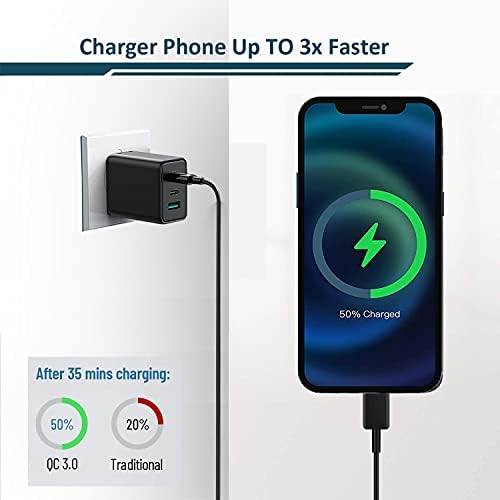 EERSY 65 W Ga N 3-Port Fast Wall Charger – Ultra-Compact USB-C Adapter for Go Pro, Lenovo Think Pad, HP Chromebook, Galaxy, Pixel & Type-C Devices – High-Speed Multi-Device Charging with Advanced Safety Features