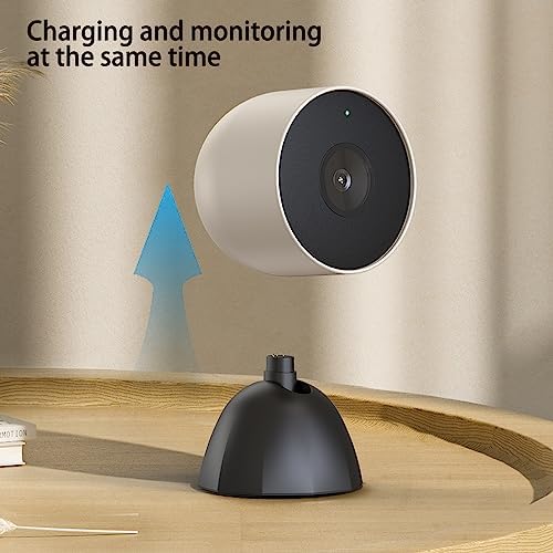 Wired Charging Stand for Google Nest Cam Battery – 9.8 Feet Cable Base for Seamless Power & Enhanced Security – Stylish White Design for Smart Home Setup – Reliable Accessory for Nest Cam Battery Users