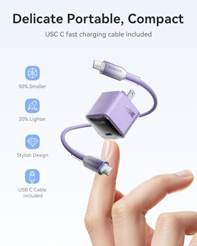 Kuulaa 35 W Ga N USB C Charger Block – Ultra-Compact Fast Charging Adapter for i Phone 16/15/14/13 & Galaxy S25/S24/S23 – Advanced PPS Technology for Customized Power Delivery – Perfect for Travel and Daily Use with Enhanced Safety Features