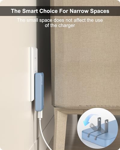 Sleek Light Blue 30 W Dual-Port USB Wall Charger – Ultra-Fast Charging for i Pad Pro, i Phone 12/14/15 & Galaxy S22 – Compact & Travel-Friendly Design with Advanced Safety Features for Effortless Connectivity