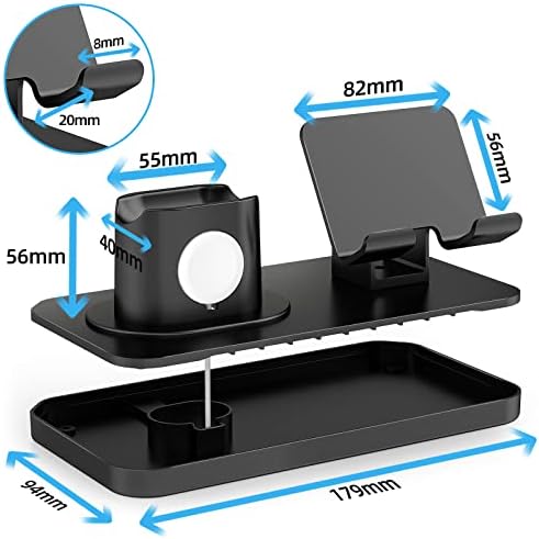 Revolutionize Your Charging Routine with the 180° Adjustable Phone Charger Stand Holder – 3-in-1 Docking Station for Apple Watch, Air Pods, i Pad, and Most Smartphones – Fast Charging & Elegant Gray Design for Enhanced Organization and Accessibility