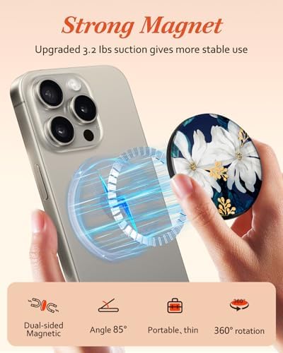 Adorable Cartoon Mag Safe-Compatible Phone Grip Stand – Lightweight Kickstand Ring Holder for Enhanced Usability – Perfect Accessory for i Phone 16/15/14/13/12 with Playful Design for Women and Girls – Durable, Easy-to-Install Magnetic Phone Accessory