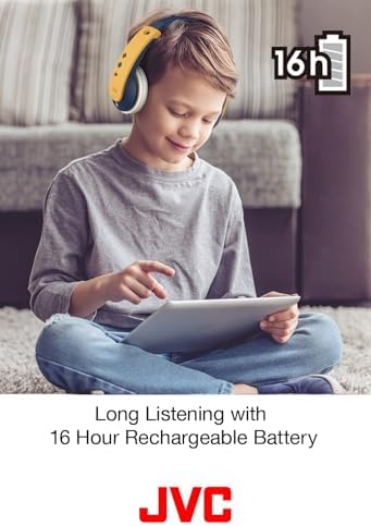 JVC HAKD10 WP Pink Bluetooth Headphones for Kids – 16-Hour Playtime with Safe Active Volume Limiter, Customizable Stickers for Personal Style, Comfortable Adjustable Headband, and Easy-Clean Soft Ear Pads for Young Music Lovers