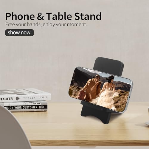 Versatile Solid Wood Phone Stand – Premium Desktop Holder for All Phone Types, Non-Slip Design with Sleek Black Finish, Ideal for Home & Office Use, Enhancing Productivity and Style
