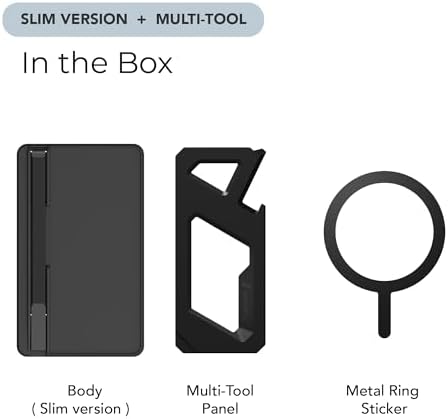 Mag Sleek Grip-X Magnetic Wallet with Advanced Anti-RFID Security | Ultra-Slim Card Holder & Versatile Phone Grip Stand for Mag Safe-Compatible i Phone 16 Pro Max, 15, 14, 13 | Stylish and Functional Mobile Accessory for Effortless On-the-Go Organization