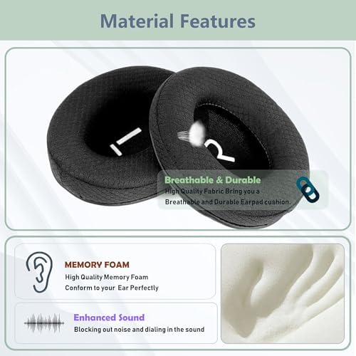 Upgrade Your JVC HA-SD70 & HA-SD7-B Bluetooth Headphones with Premium Breathable Earpads – High-Density Foam Cushions for Unmatched Comfort and Superior Sound Isolation – Perfect Replacement to Enhance Your Listening Experience