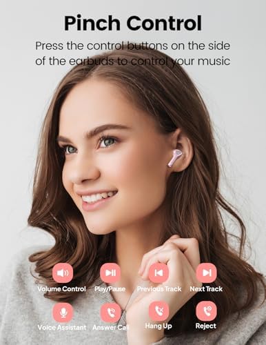 Ultimate Bluetooth 5.3 Wireless Earbuds – Experience Superior Deep Bass with 50-Hour Playtime, IPX7 Waterproof Design for Enhanced Durability, Featherlight In-Ear Fit for All-Day Comfort, Integrated Microphone for Clear Hands-Free Calling, Effortless Compatibility with i OS & Android Devices – Ideal Gift for Music Enthusiasts and Fitness Lovers