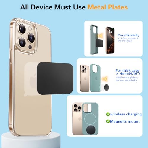 Volport Advanced Magnetic Phone Mount for Automotive Use – Heavy-Duty Vent & Dashboard Holder Compatible with Mercedes Benz and Mini Cooper – Securely Stabilizes i Phone, Samsung Devices & Tablets with Superior Magnet Technology – Effortless Installation for Safe, Hands-Free Navigation and Entertainment