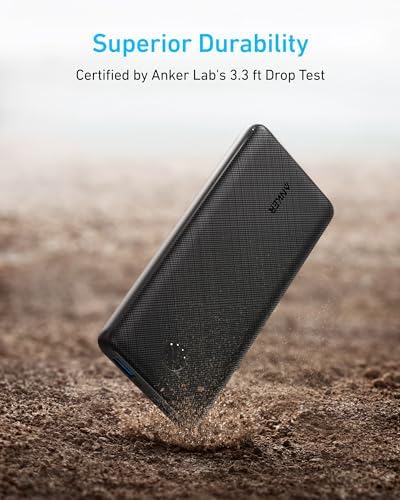 Anker Power Core 10 K Portable Charger – Ultra-Compact 10,000 m Ah Power Bank with Fast USB-C Charging and Power IQ Technology for i Phone, i Pad, and More – Lightweight Travel Essential for On-the-Go Power Solutions