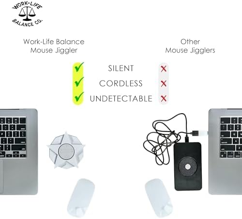 Stay Productive with Our Wireless Mouse Jiggler – No Software, No USB, Just Effortless Motion! Enjoy 12 Months of Battery Life for Seamless Operation – Ideal for Home Office, Long Meetings, and Automated Tasks – Sleek Black Design for Enhanced Compatibility and Efficiency