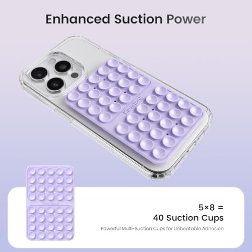 Klearlook 4-Pack Silicone Suction Cup Phone Mount – Creative Hands-Free Phone Grip for Stunning Selfies & Videos in Clear, Light Pink, Hot Pink, and Lavender – Innovative Double-Sided Suction Technology for Wide Compatibility – Premium Durable Design for Effortless Content Creation and Easy Maintenance
