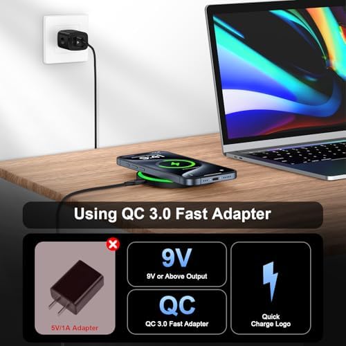 Revolutionary 15 W Fast Wireless Charger Pad for Motorola Edge, Razr 2025/2024, Moto G Stylus/Power 2024, and Galaxy S24/S23/S22 – Ultimate Convenience with QC Adapter for Rapid Charging Efficiency and Superior Device Compatibility