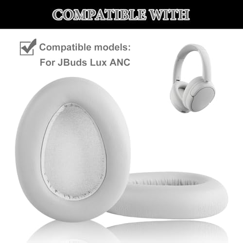 Enhance Your Audio Experience with Aiivioll JBuds Lux ANC Replacement Ear Pads – Premium Protein Leather & Noise Isolation Foam for JLAB Wireless Headphones in Elegant White – Effortless Installation for Ultimate Comfort and Superior Sound Quality