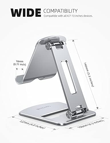 Lamicall Premium Adjustable Tablet Stand – Versatile Foldable Holder for 4.7″ to 13″ Devices – Ideal for i Pad Pro, Galaxy Tabs, and Kindle – Ergonomic Design for Optimal Comfort and Stability – Sleek Silver Finish Perfect for Work, Entertainment, and Travel – Compact, Durable, and Lightweight for Effortless Portability – Enhance Your Viewing Experience with Adjustable Angles and Hands-Free Operation – The Ultimate Tablet Accessory for Productivity and Relaxation