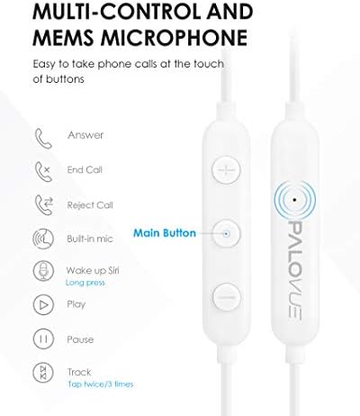 PALOVUE Lightning Connector Earbuds for i Phone | MFi Certified Earphones with Microphone Control | Noise-Isolating Design in Sweet Flow Black | Compatible with i Phone Models 14, 13, 12, 11, Pro Max, X, XS, XR, 8, 7 Plus | Superior Sound Quality and Comfort for Music and Calls | Durable Lightweight Earbuds Perfect for Daily Use