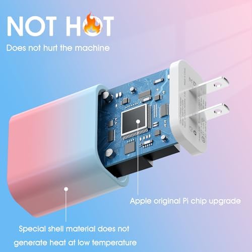 i GENJUN 4 Pack USB C Fast Charger Block – 20 W Power Delivery 3.0 Wall Adapter for i Phone 16/15/14, Galaxy & Pixel – Portable Type C Power Adapter for Air Pods Pro – Compact Travel Essential with Superior Speed and Compatibility