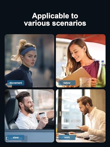 Advanced Bluetooth 5.4 Wireless Earbuds with 53 Hours Extended Playtime – Sports-Ready, Sweat-Resistant Headphones Featuring LED Battery Indicator, Built-In Microphone for Crystal Clear Communication and Gaming Performance – Ergonomic Over-Ear Design for Maximum Stability and Comfort