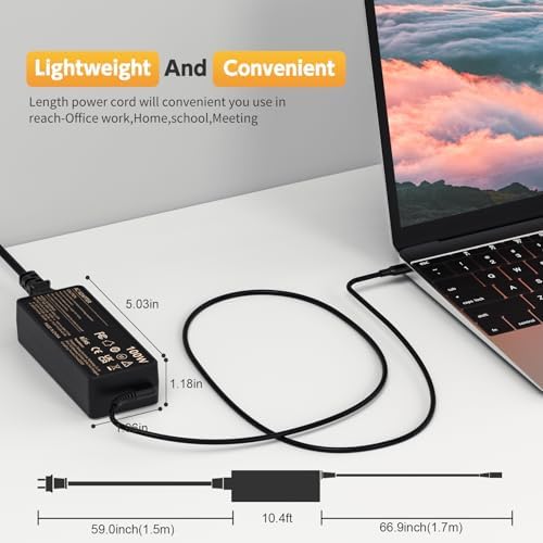 Universal 100 W USB-C Power Adapter for High-Speed Charging – Compatible with Lenovo, HP, Dell, Mac Book, and More – Multi-Device Charger with Dynamic Output and Superior Safety Features for Enhanced Performance and Reliability