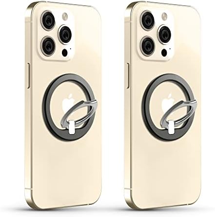 Premium PROfezzion Magnetic Phone Grip Holder – 2 Pack Zinc Alloy Ring Stand for Mag Safe i Phone 16/15/14/13/12 Pro Max – Enhanced Magnetism & Ergonomic Design for Ultimate Comfort and Secure Grip – Compatible with Mag Safe Cases & Magnetic Car Mount – 360° Rotatable, 130° Foldable – Slim Profile with No Residue Removal – Fashion-Forward Colors: Black, White, Blue & Purple – Perfect for On-the-Go Convenience and Multi-Functional Use